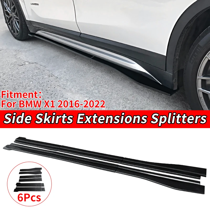 

Custom Body Kit Exterior Accessories Side Skirts Plastic Gloss Black Side Bumper Skirts Extensions Lip For BMW X1 2016-2022