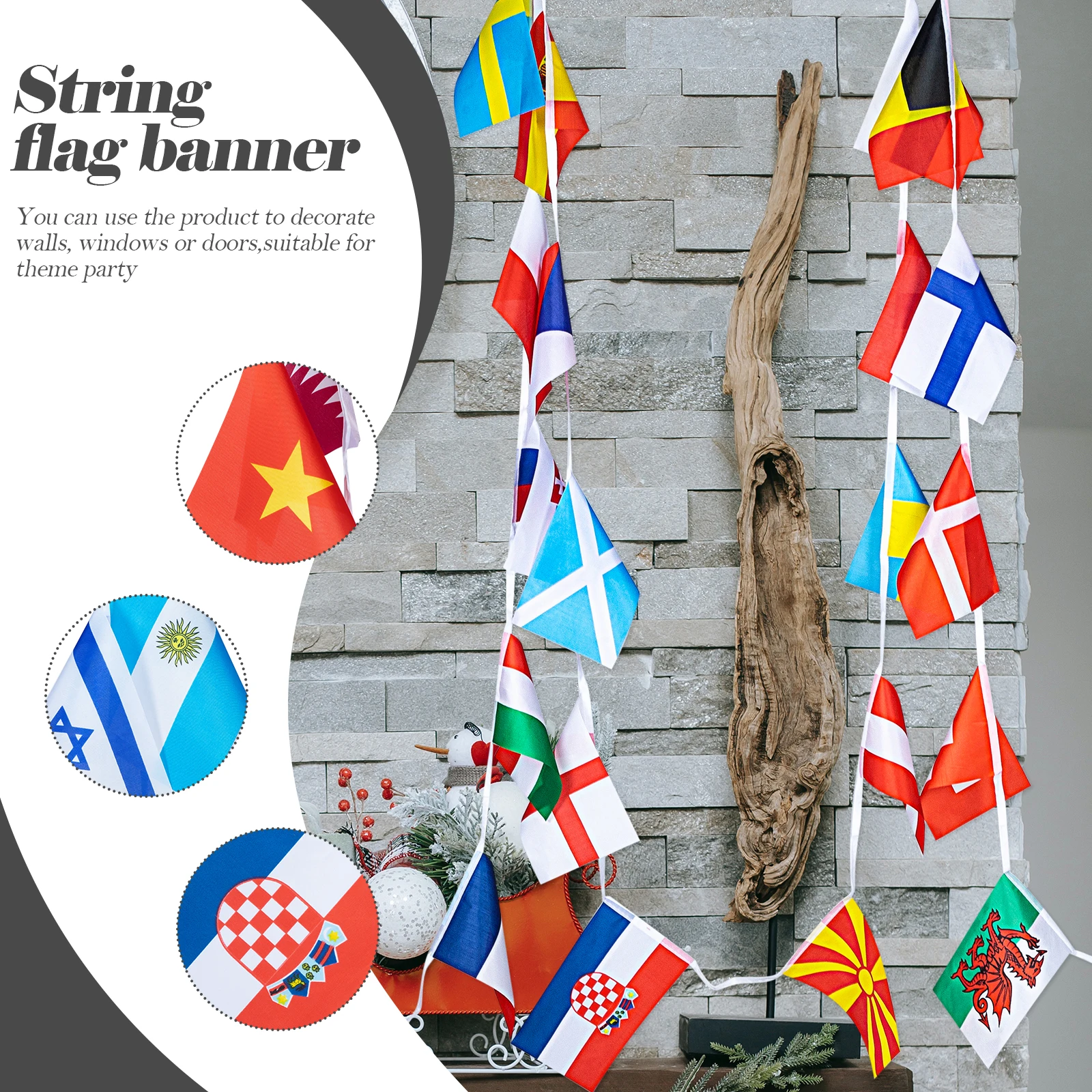 

32 Countries Flags Decoration Polyester Banners Waterproof Lightweight Garden Fence Walls Shop Window Banner Decor
