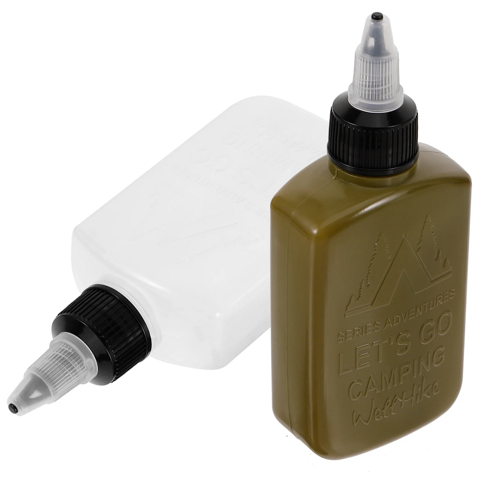 

2Pcs Small Oil Bottles Green White Portable Camping Picnic BBQ Leakproof Dispenser Soy Sauce Container Outdoor Dining