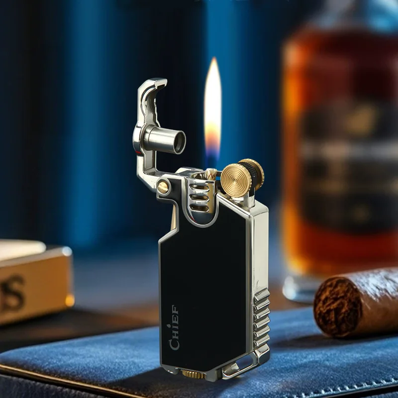 

CHIEF Lightweight Creative Retro Grinding Wheel Windproof Lighter Alloy Body Men's Fashionable High-end Cigarette Lighter