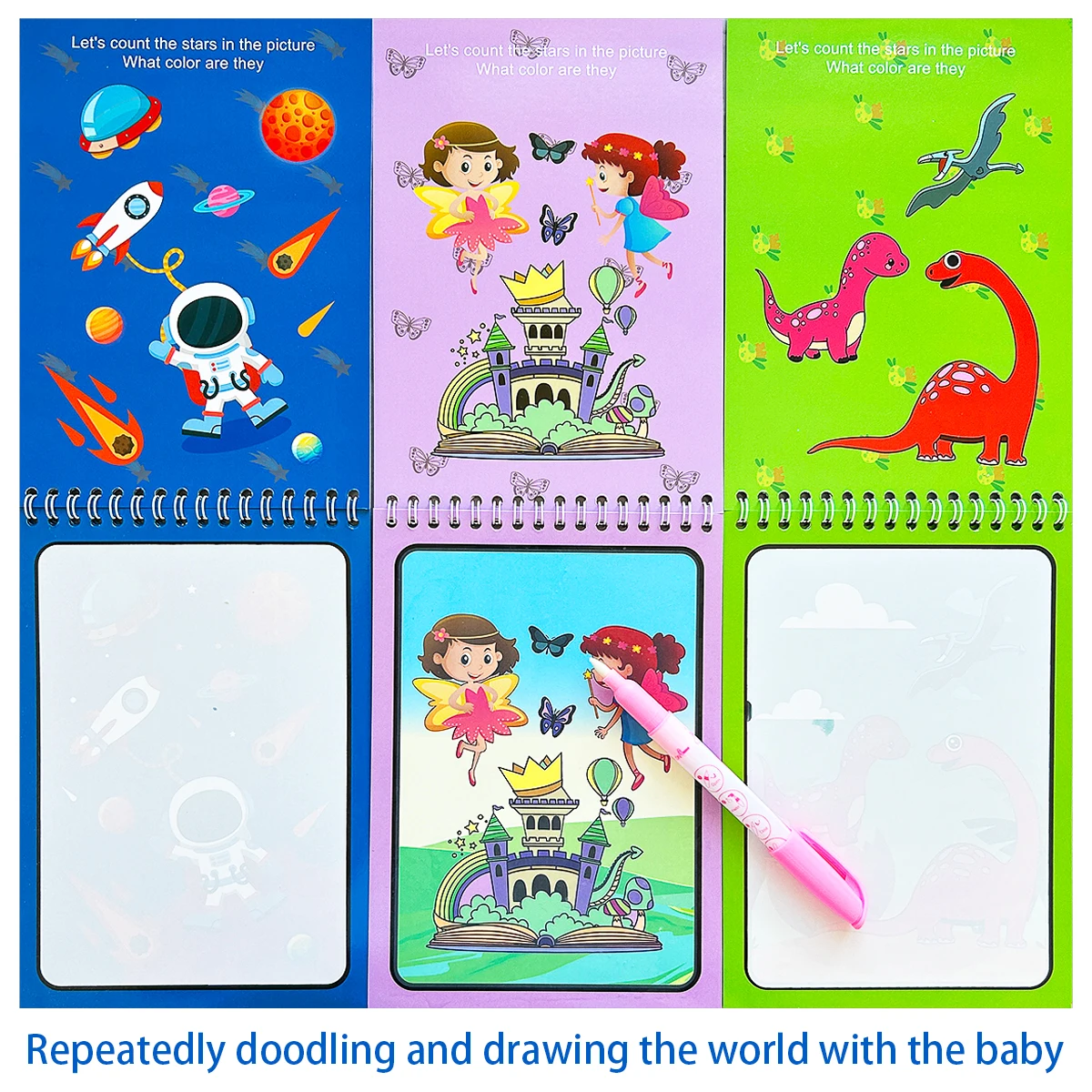 

Книга «Волшебная вода» для детей — Цвет — Книжки-раскраски с мультяшной росписью, веселые и развивающие книги для рисования водой