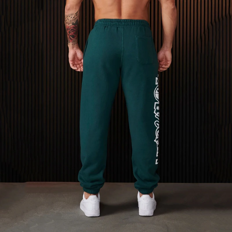 New style  Men Sweatpants Spring Autumn Leisure walk Sports Fitness Cotton Printed Pants Mid Waist Drawstring Pants Body shaping