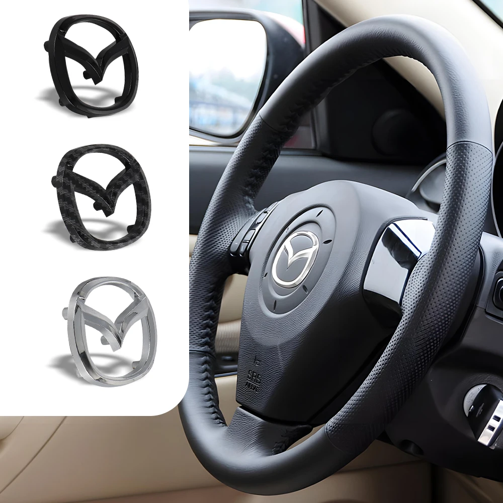 1 pçs volante do carro emblema decorativo adesivos acessórios de automóveis para mazda RX-8 626 bm bl bk gh gj gl MX-3 MX-5 cx30 skyactiv