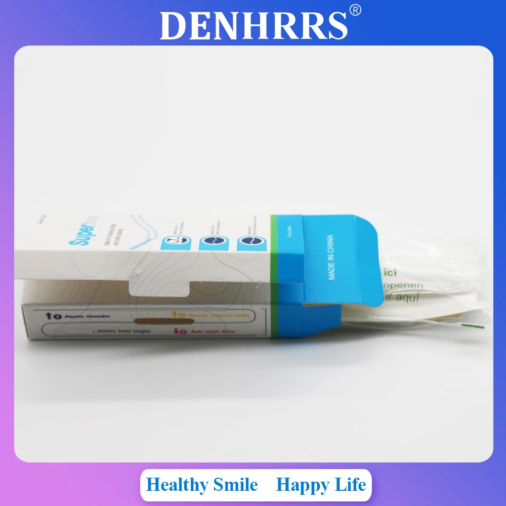 

50Pcs/Box Dental Floss Threaders Tooth Flossers For Orthodontic Braces Bridge Implant Hoop Threading Braces Oral Clean