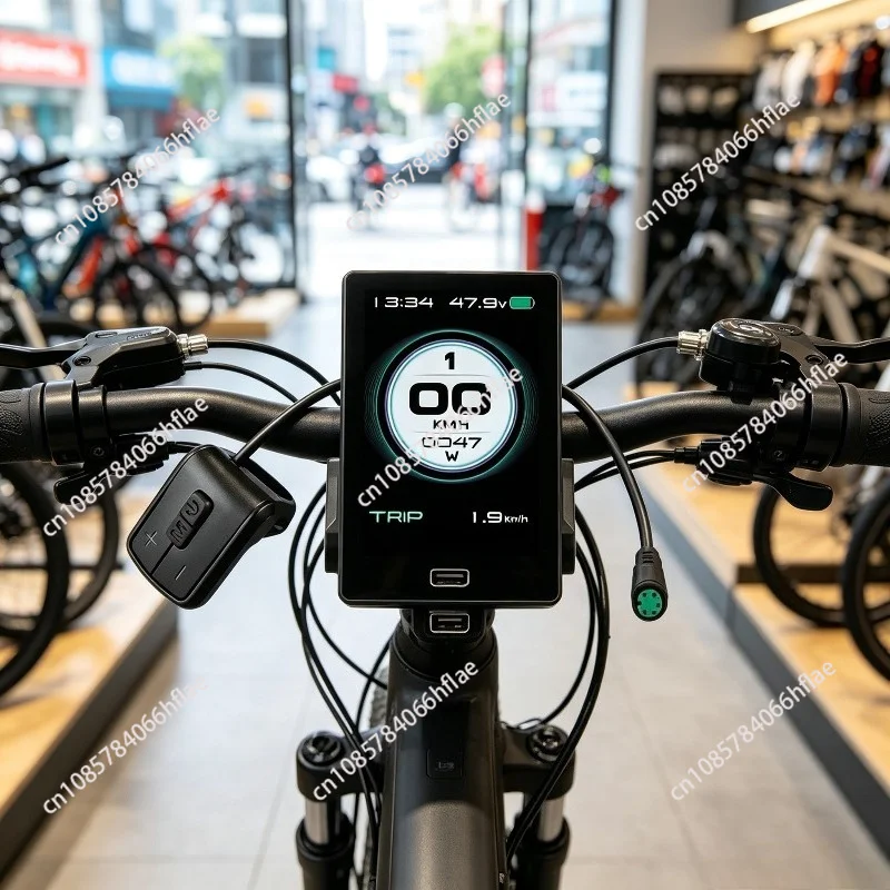 36V/48V P860ML E-Bike LCD Display, Color Screen with USB & 5 Pin Female Connector