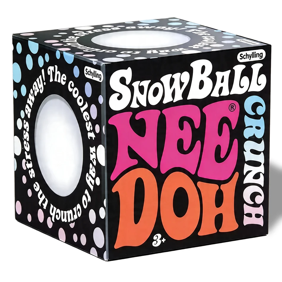 Juguete Antiestrés Schylling Snow Ball Crunch NeeDoh 2026, Bola de Nieve Blanca para Aliviar el Estrés