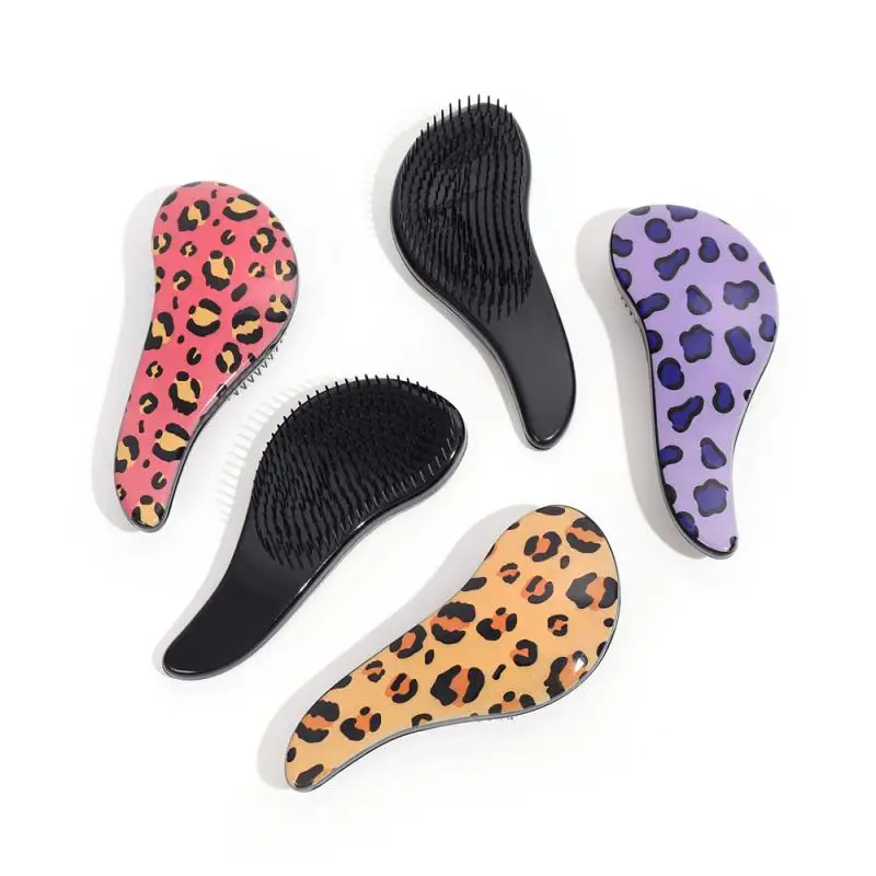 Massage Comb Leopard Printed Hairdressing Comb Dry And Wet Dual-use Portable Smooth Hair Untangle Comb