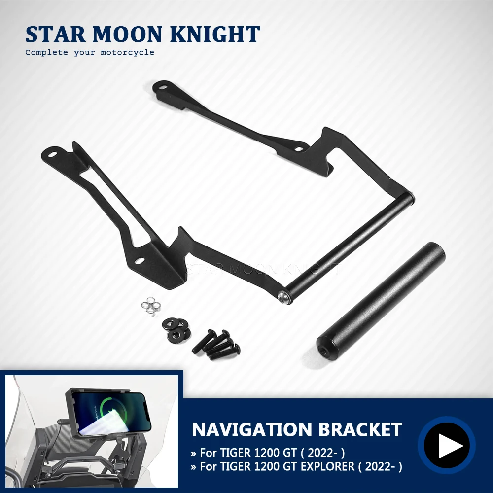 Motocicleta GPS Plate Bracket, telefone inteligente, pára-brisa, adaptar suporte, apto para TIGER 1200 GT Aventura, 2022