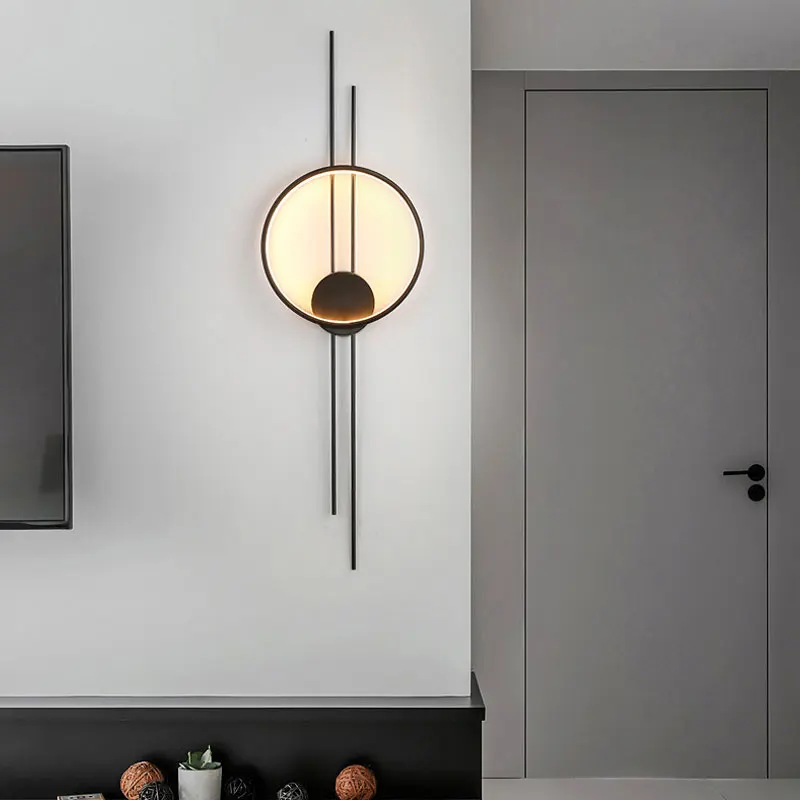 Lâmpada de parede minimalista para sala e quarto, cabeceira criativa, nórdica, moderna, corredor longo, pós-moderno, personalidade, cabeceira