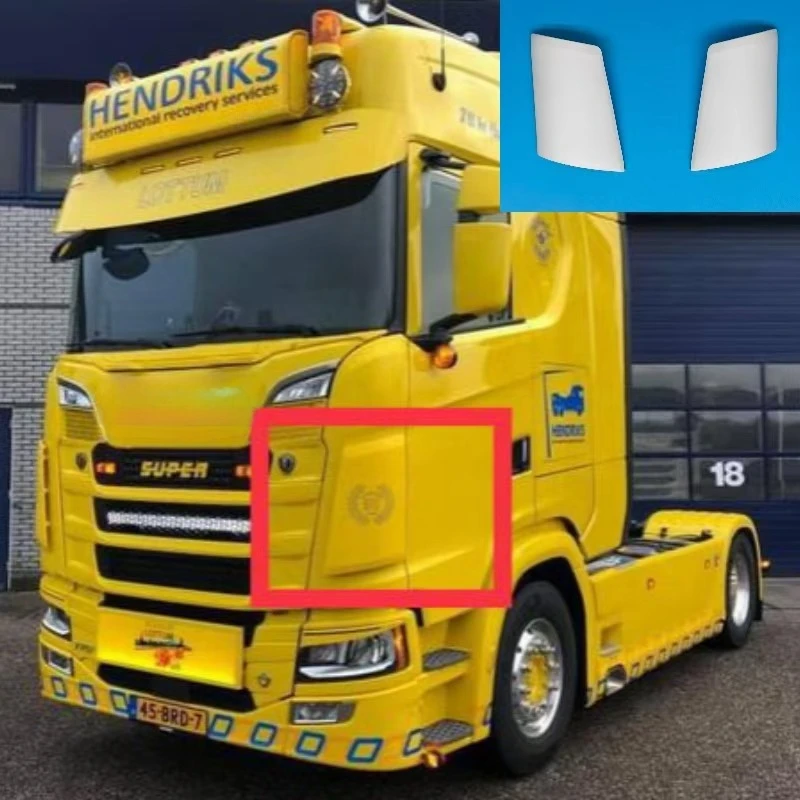 2PCS side air guide grille front spoiler decorative panel for 1/14 Tamiya RC Dump Truck Scania 770S 56368 VOLVO FH16 750 Parts