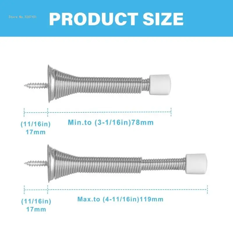 Verbessert den Feder-Türstopper, flexiblen Wandschutz, wandfreundlich mit Metallbasis, Dropship