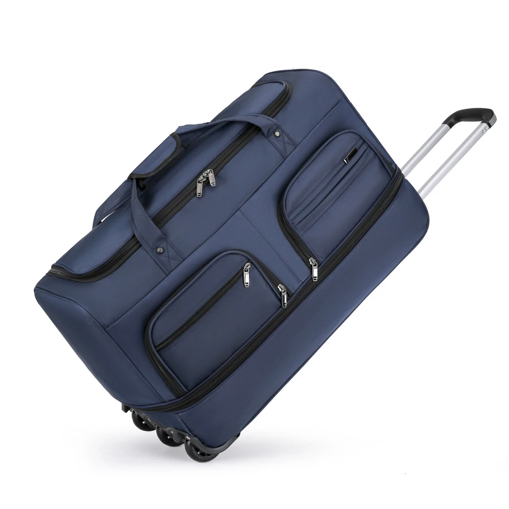 Imagem -02 - Impermeável 18 Polegadas Oxford Pano com Spinner Homens Mulheres Mala Trolley Viagem Case Multi Compartimento Boarding Bag