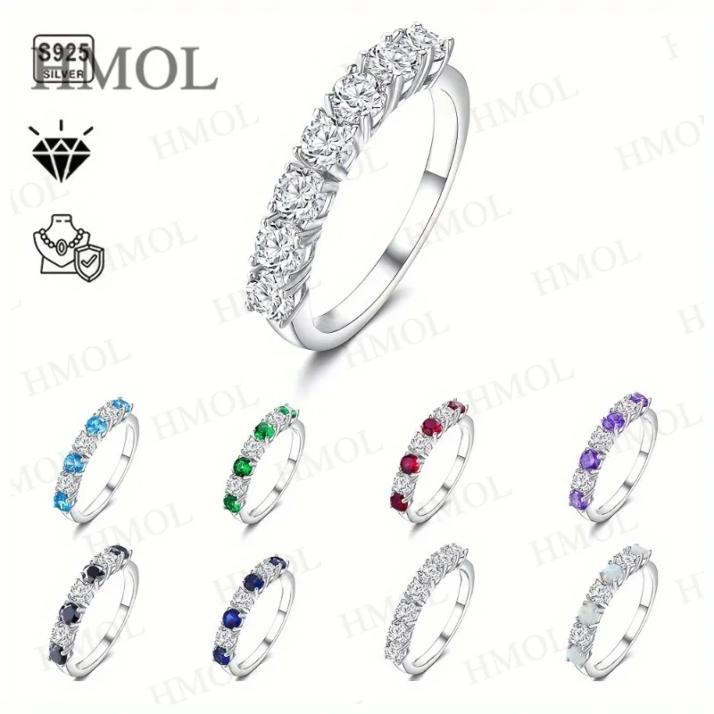 

925 Sterling Silver Moissanite Ring Round Cut Colorful With GRA VVS1 Wedding Ring Bandal Set For Women Gold Plated Jewelry