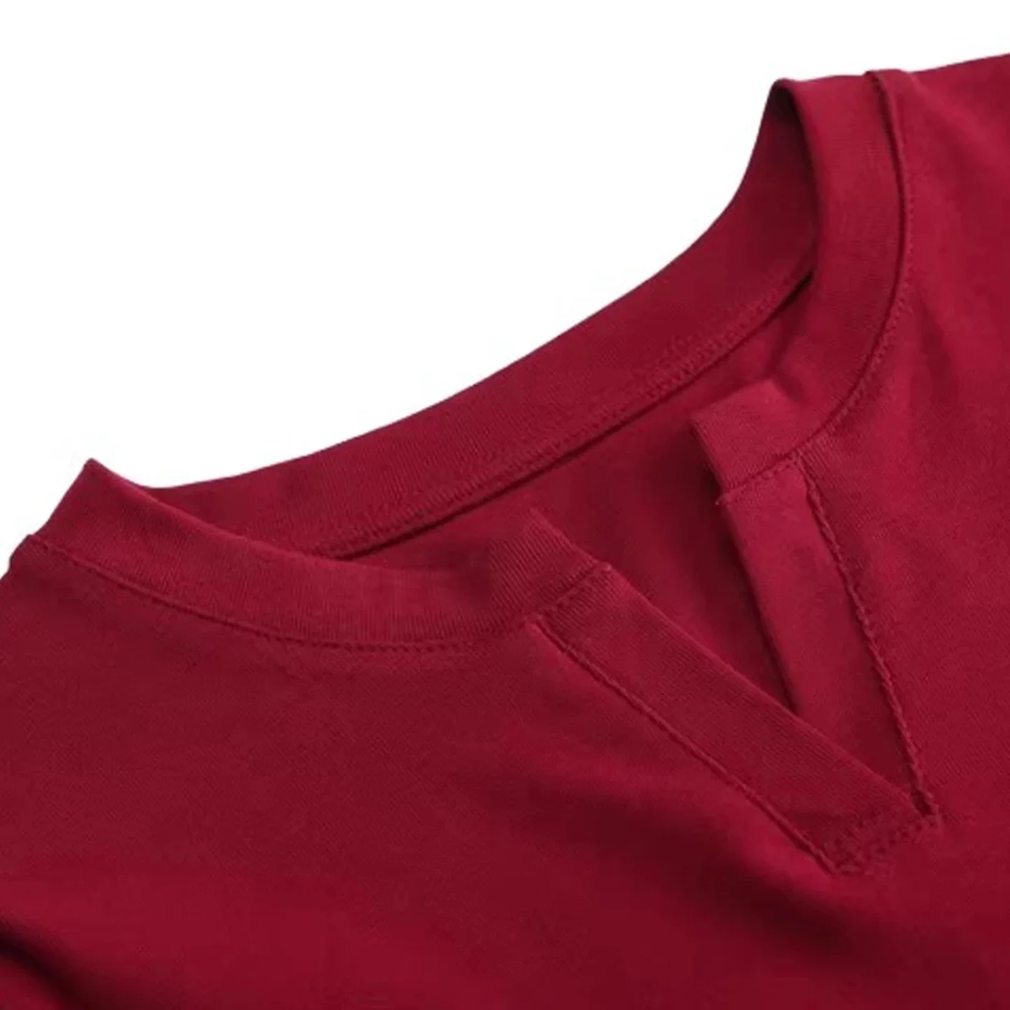 

Wine Red Pure Cotton Long Sve T-irt for Women Spring Season Casual Comfortable Fit plus Size Faion Ladies Top