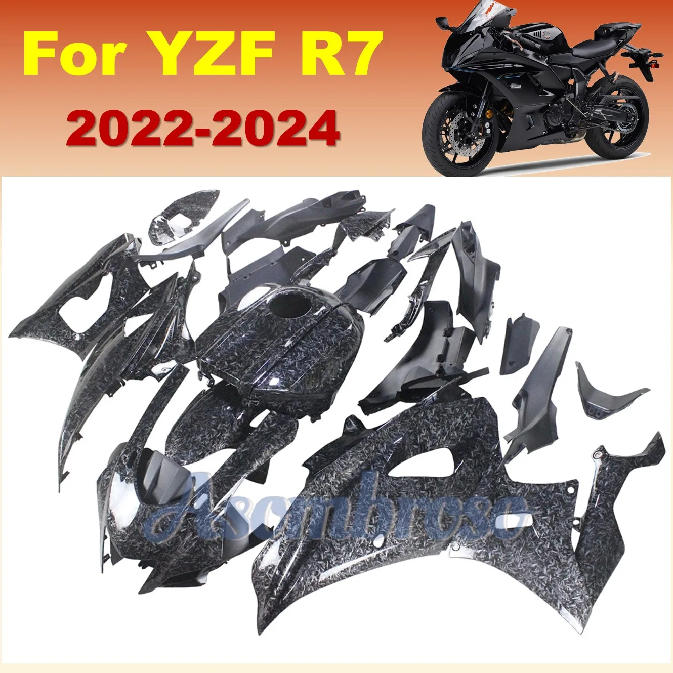 

New Style Fairing Kit fit For Yamaha YZF R7 2022 2023 2024 yzf-r7 22 23 24 Motorcycle Carbon Fibre Bodywork Set