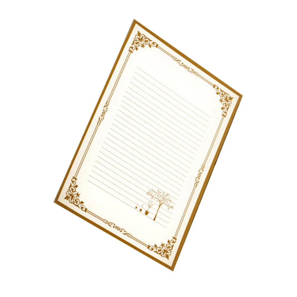 

8Pcs Vintage Letter Writing Paper Set Kraft Stationery Sheets with 2 Designs for Note Taking and Correspondence Retro Floral