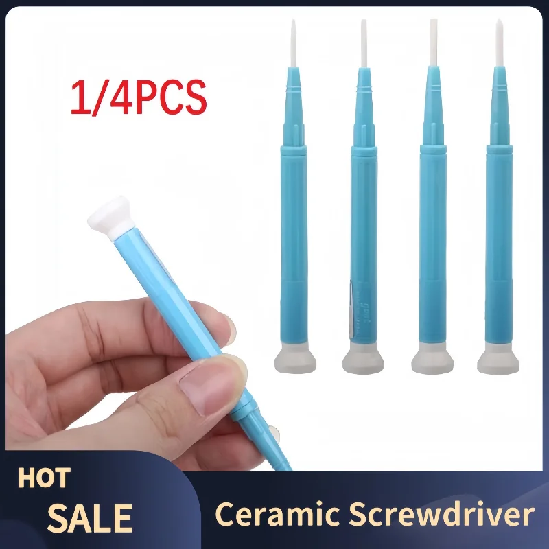 

4/1pcs Ceramic Screwdriver Antistatic Non-Magnetic Flat Point/Cross Point Slotted Screw Driver CD-15/20/25/100 Repair Hand Tool