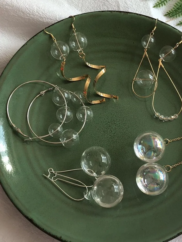 10 sztuk 12-30mm pusta szklana kula podwójny otwór okrągła bańka szklana kula kule komponenty do biżuterii koraliki akcesoria DIY Handmade — zdjęcie 2