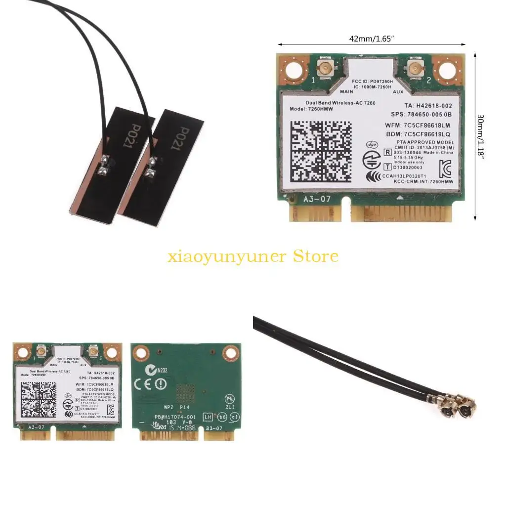 

P9JB 7260 7260HMW 2,4/5 ГГц Беспроводная карта 802.11A/B/G/N BT 4,0 Half MINI PCI-E WIFI-карта
