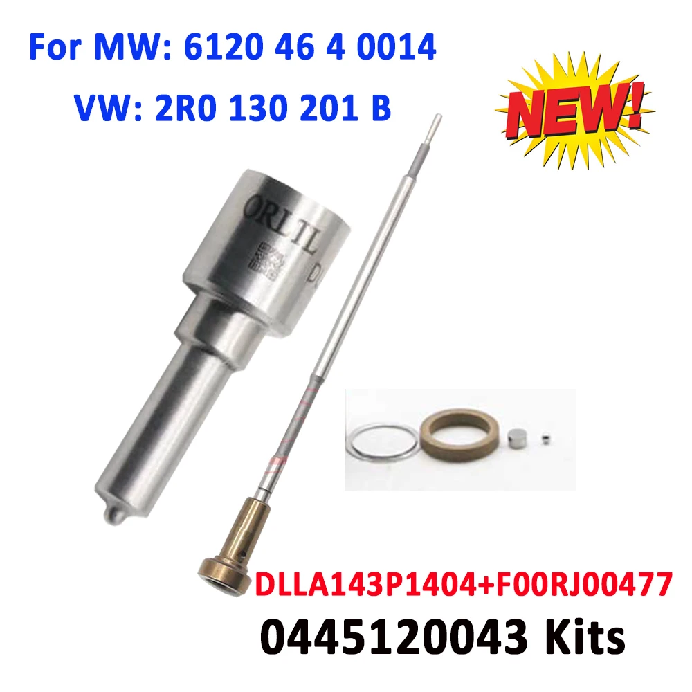 Common Rail Injector Kits VALVE FOORJ00447 Nozzle DLLA143P1404 (0 433 171 870) For Volkswagen Diesel 0445120043 0 445 120 043