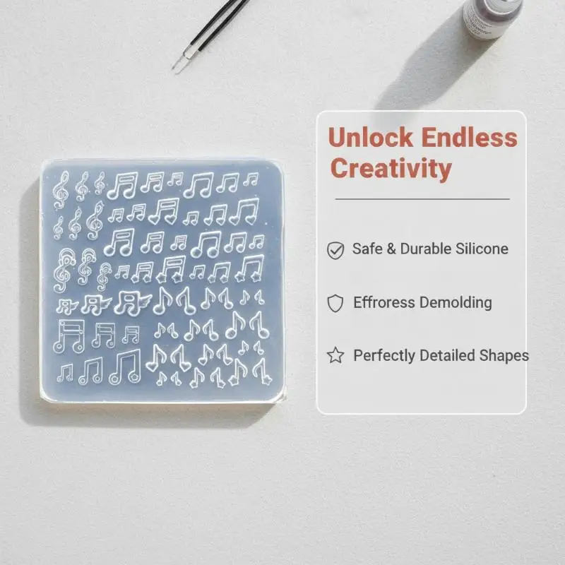 Cute Cartoon Note Mini Wings Fish Board 3D Nail Art Decor Silicone Mold One Piece Nail Art Stamping Mold For Beautiful Nails