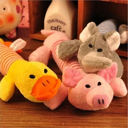 Pet Dog Cat Plush Squeak Sound Dog Toys Pet Puppy Chew Squeaker Squeaky Plush Sound Duck Pig & Elephant Toys