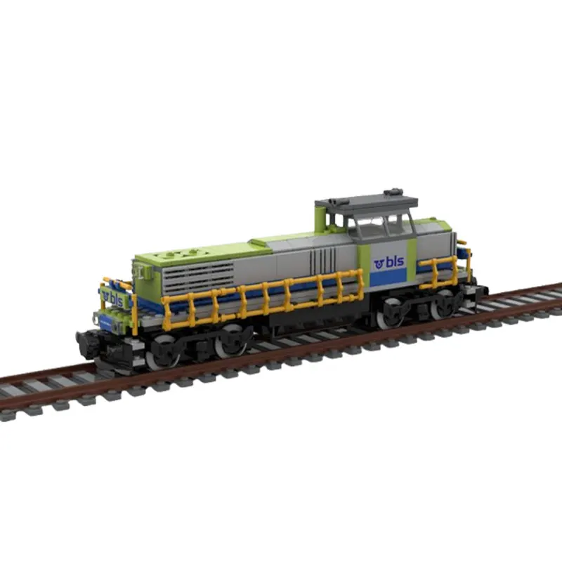 MOC Urban Railway Transport Swiss Diesel Locomotive AM843 - BLS Cargo Train Model Building Blocks Light Rail Train Toy Gifts