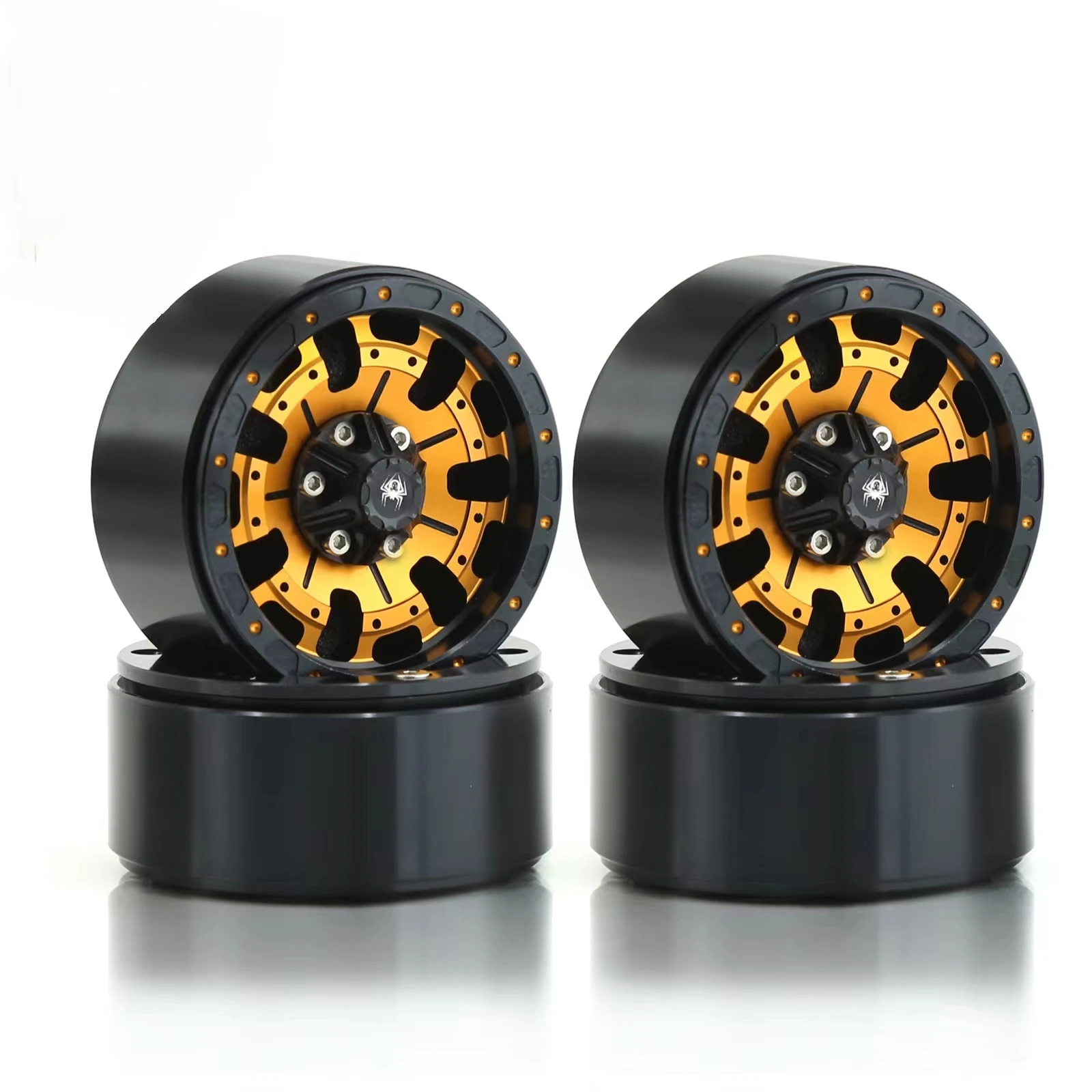 1.9 Beadlock Wheels Aluminium Alloy 4pcs for 1:10 RC Crawler Axial SCX10 SCX10 II TRX4 RC4WD D90 1.9\'\' Crawler Tires