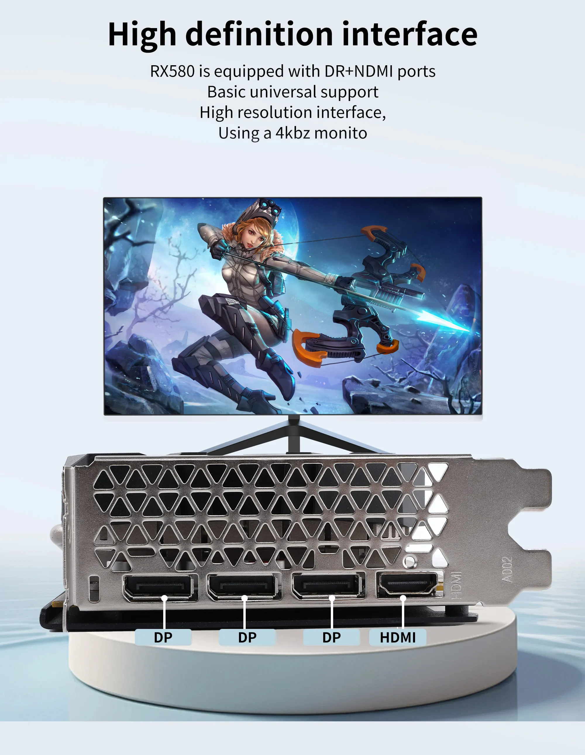 RX 580 8GB Gaming Graphics Card - AMD GPU 2048SP, GDDR5 Memory, 1206MHz Frequency, HDMI + 3x DP, Limited Promotion