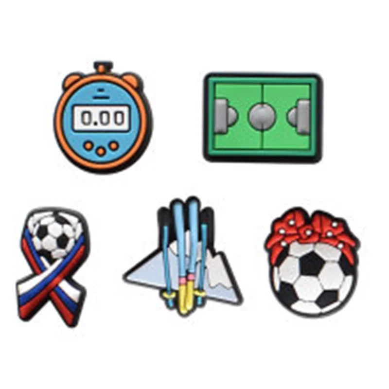 Cartoon Soccer Match Hole Shoes Shoe Charms Accessories Shoe buckles Soccer Trophies Shoes Flower DIY Shoes Shoe Decorations