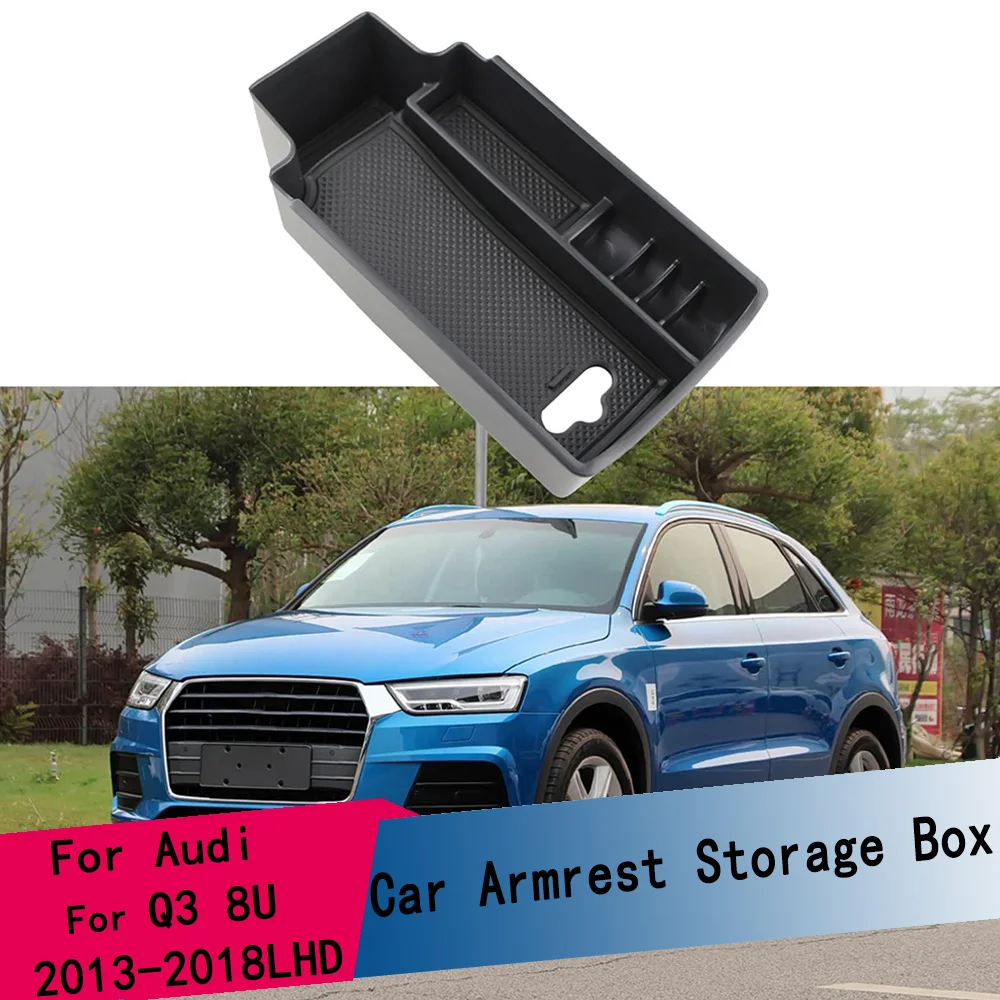 ABS Car Armrest Storage Box for Audi Q3 8U 2013 - 2016 2017 2018 LHD Central Console Organizer Tray Auto Accessories