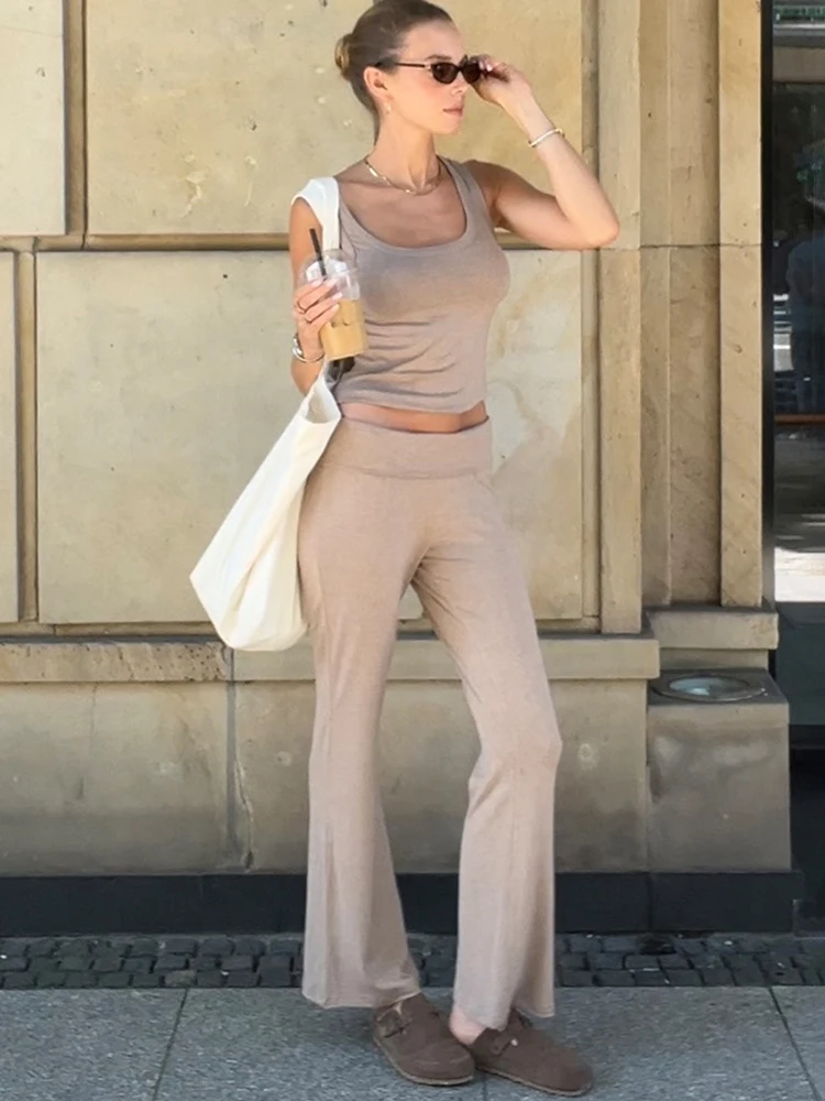 

Tuularose Women's Pants 2-Piece Set New Casual Tank Top Solid Pants Set Fashion Slim Office Lady Wear 2026 Female Trouser Sets