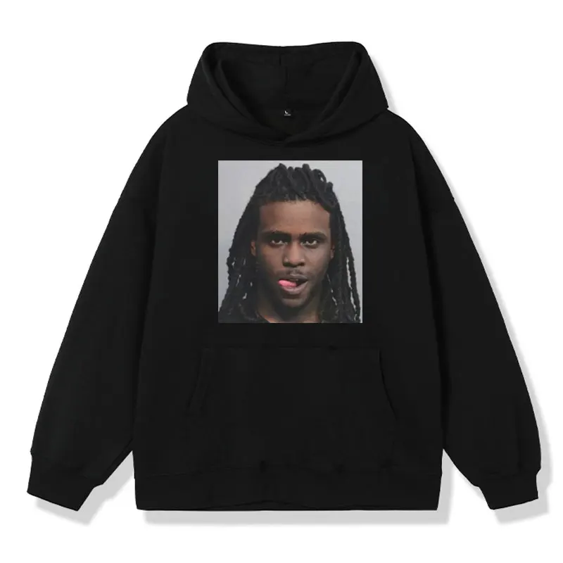 

Rapper Chief Keef Mugshot Graphic Print Hoodie Men Women Fashion Casual Fleece Pullover Hip Hop Harajuku Sweatshirt Streetwear