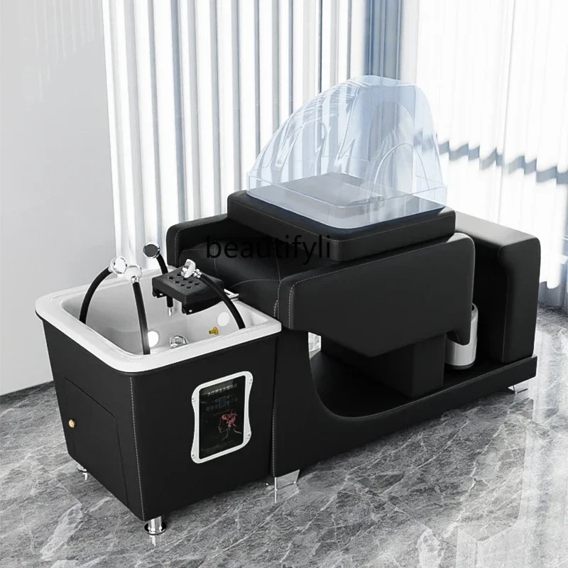 Barber Shop Multifunctional Water Circulation Shampoo Chair Beauty Salon Fumigation Head Massage Flushing Bed