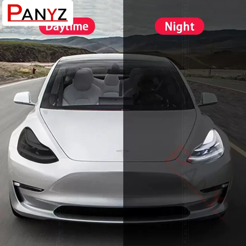 

For Tesla Model XSY 3 Front Headlamps Car Styling Sticker TPU Smoked Transparent Headlights Taillight Protector Film Accessories