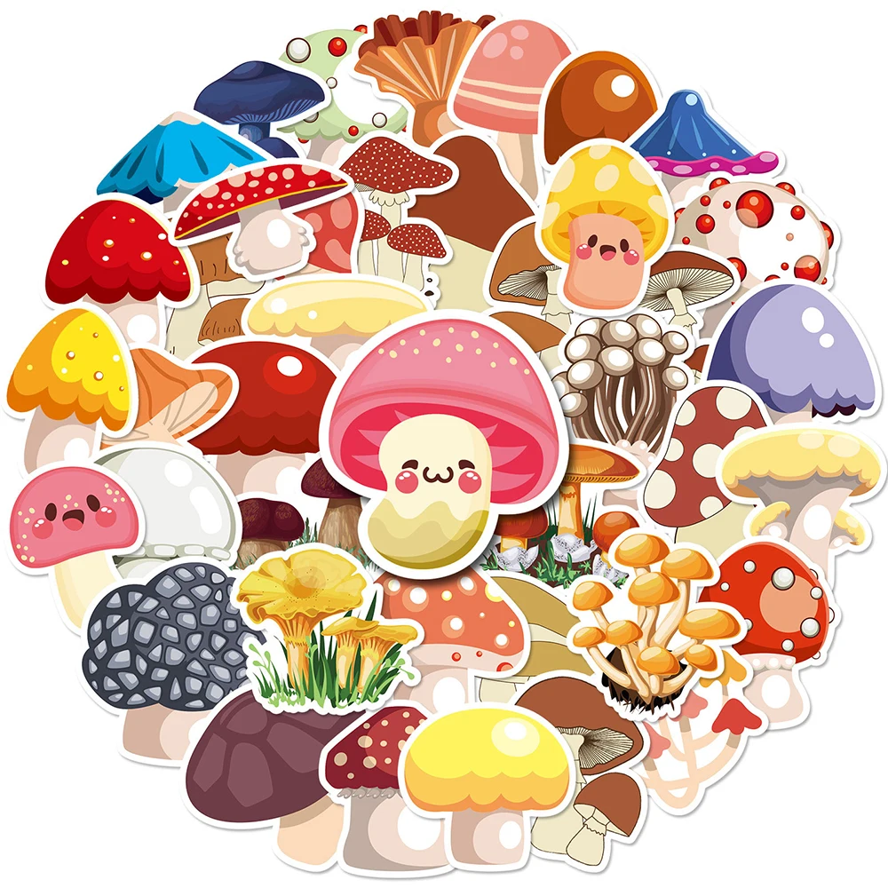 

10/30/50/100PCS Cute Plant Mushroom Graffiti Stickers Cartoon Decal Laptop Guitar Luggage Car Waterproof Funny Sticker Kid Toy