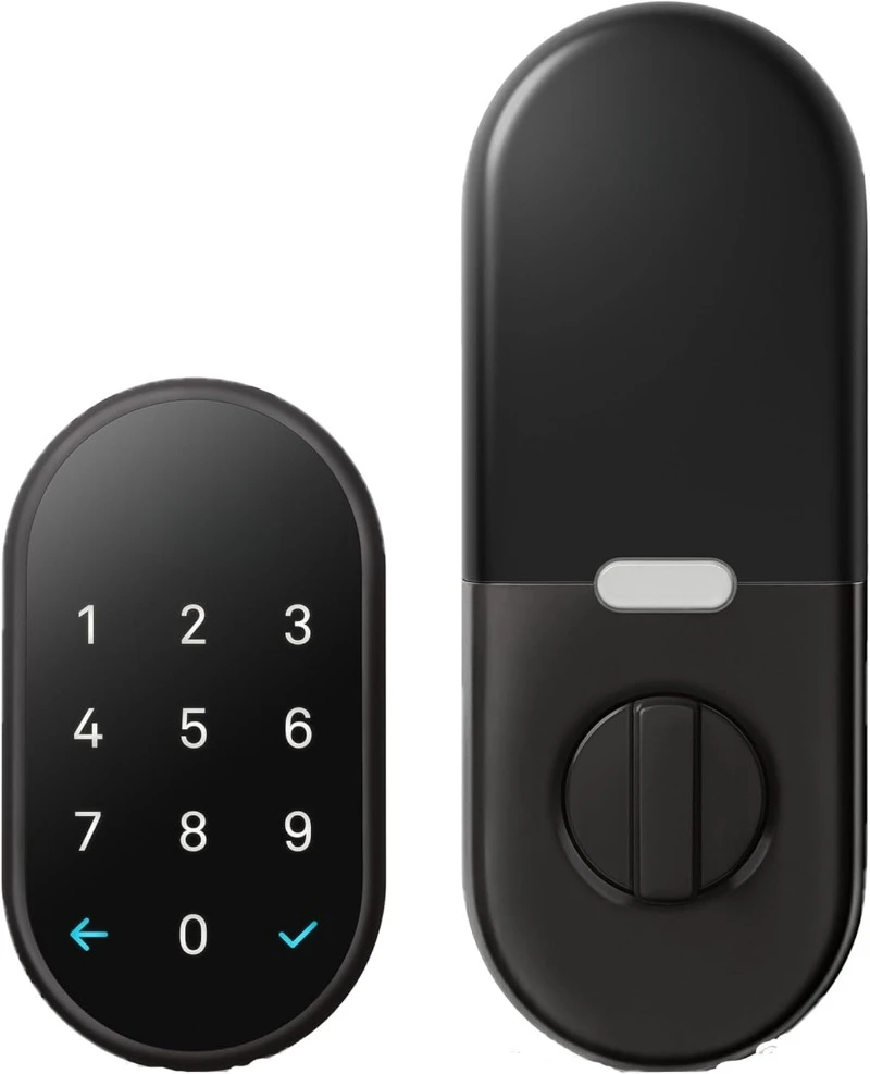 Nest x Yale Lock - Tamper Proof Smart Lock for Keyless Entry - Keypad Deadbolt Lock for Front Door - Black Suede