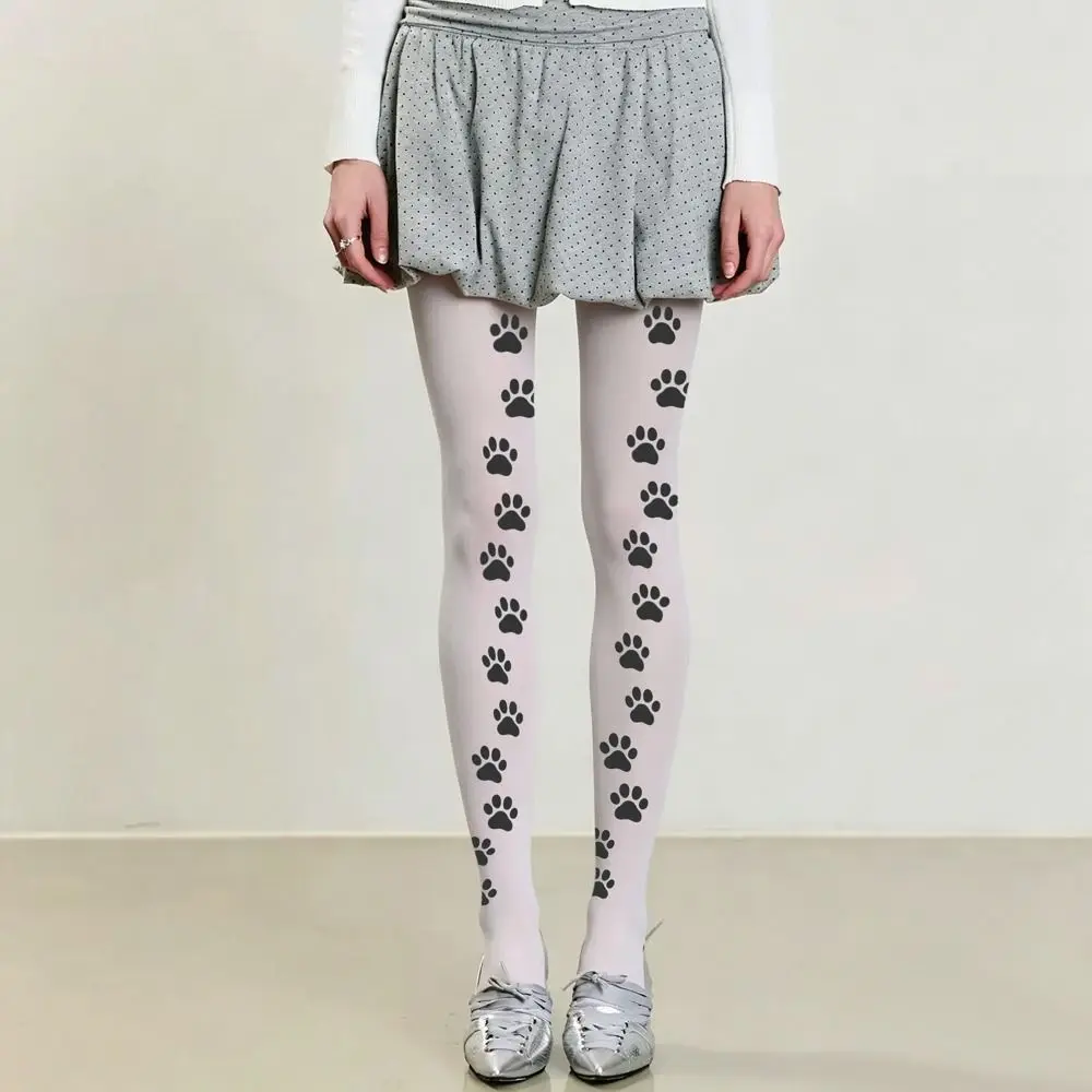 Y2K Velvet Pantyhose Plus size Medium Thickness Women Printed Tights All Seasons Footed Design Footed Tights Fashion Styling