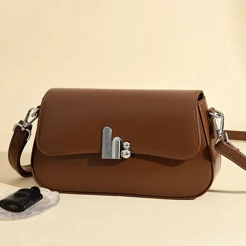 Fashion-Forward Vintage Messenger Bag – Damen-Umhängetasche mit minimalistischem, einfarbigem und luxuriösem Nähten