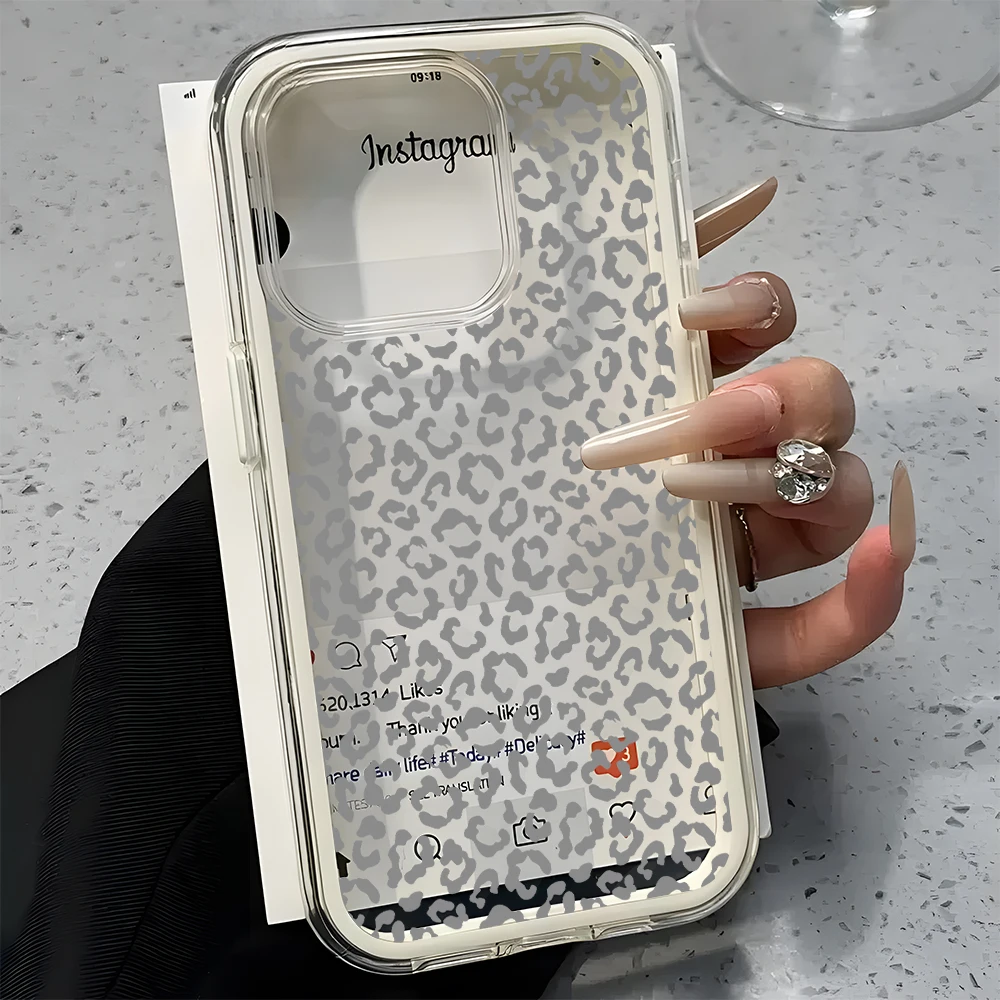 Leopardenmuster 2-in-1 Transparente Handyhülle für Samsung Galaxy S26 Ultra S25 S23 S24 S22 Plus A57 A37 A55 A54 A36 A35 A16 Cover – Detail 1