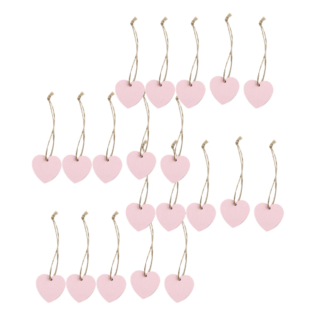

20 PCS Heart Pendant Decoration Ornaments Wood Craft Decorations Fashion Love Wooden Bamboo