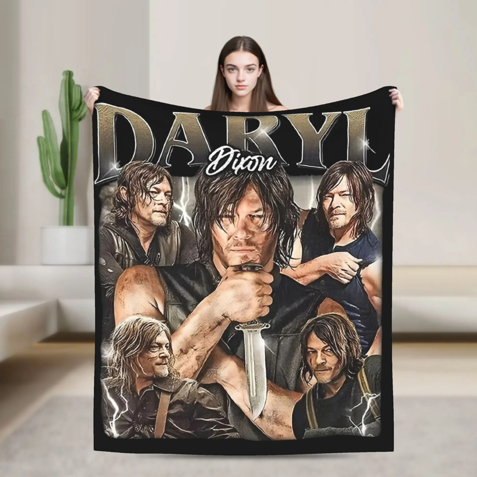 Daryls Dixon The Walking Dead Blankets Velvet Spring/Autumn   Multifunction Super Warm Throw Blanket for Home Bedroom Bedspreads