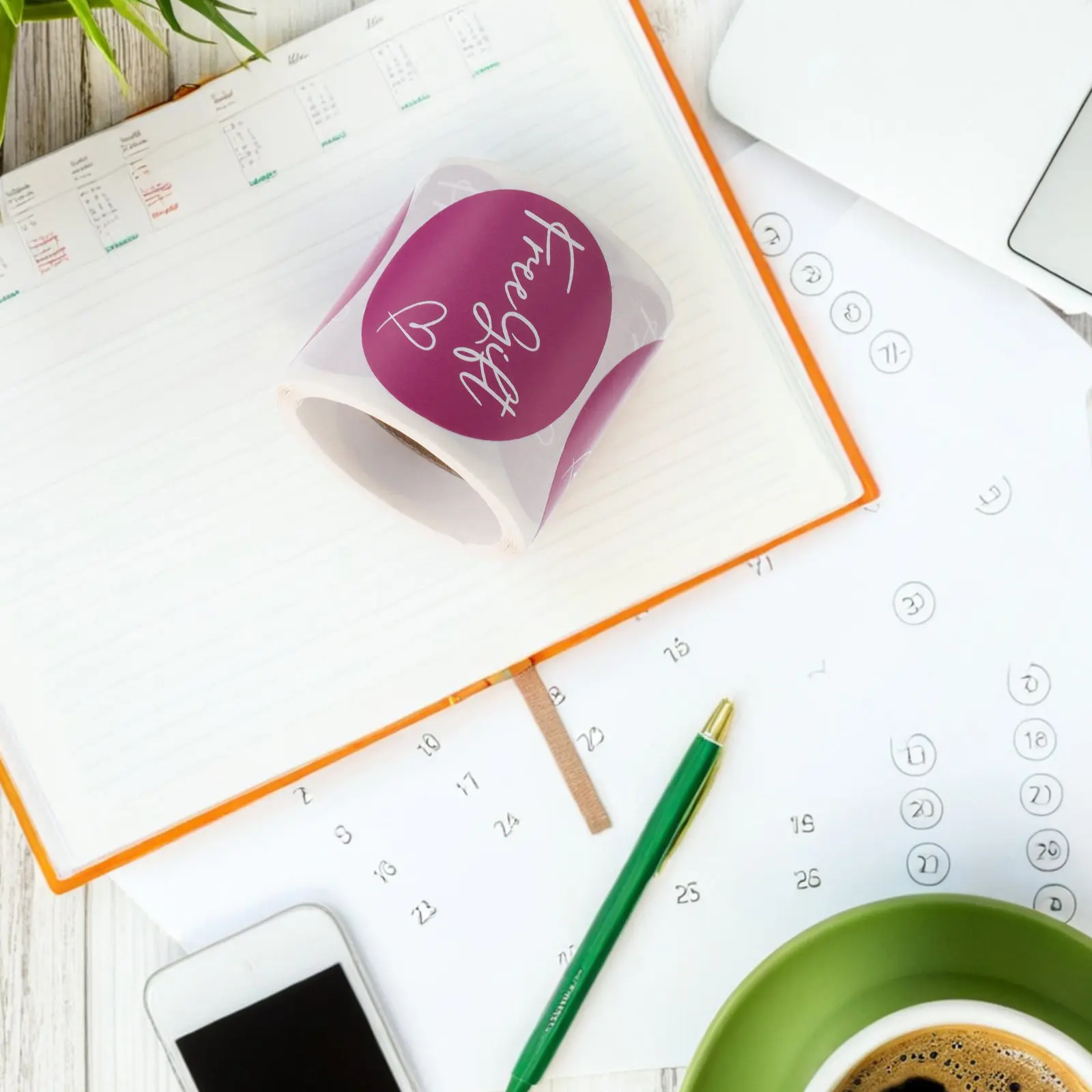 

2 Rolls Purple Gift Stickers 38Mm Vibrant Self Adhesive Round Labels for Presents Wrapping Envelopes Bottles Jars School