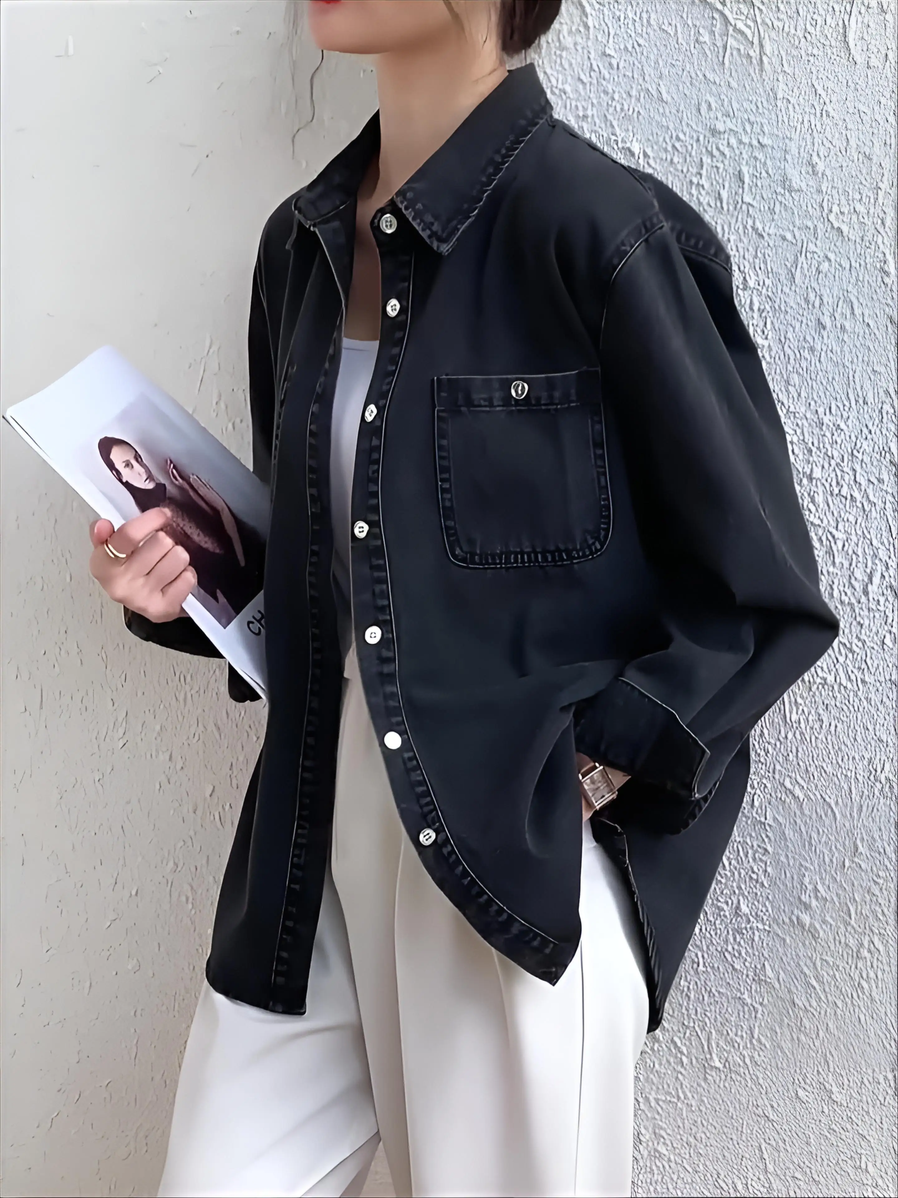 

Пальто джинсовое синее зимнее женское летнее легкое минималистское трикотажное пальто с воздушными шарами и рукавами три четверти, лоскутное шикарное пальто с поясом