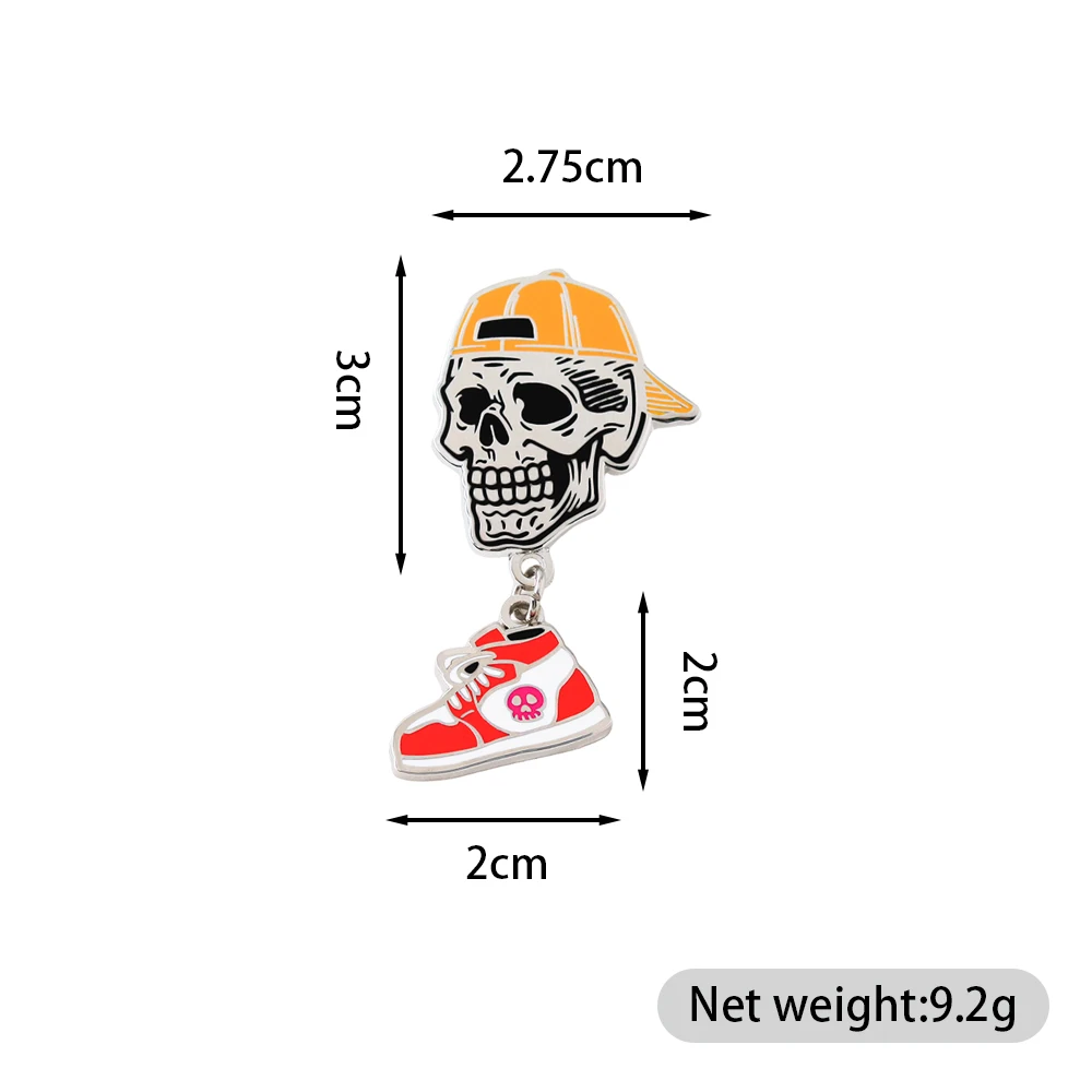 Skull And Sneakers-Enamel Pin Hip Hop Punk Badge West Coast Fashion Accessories Novelty Fun Backpack Decorative