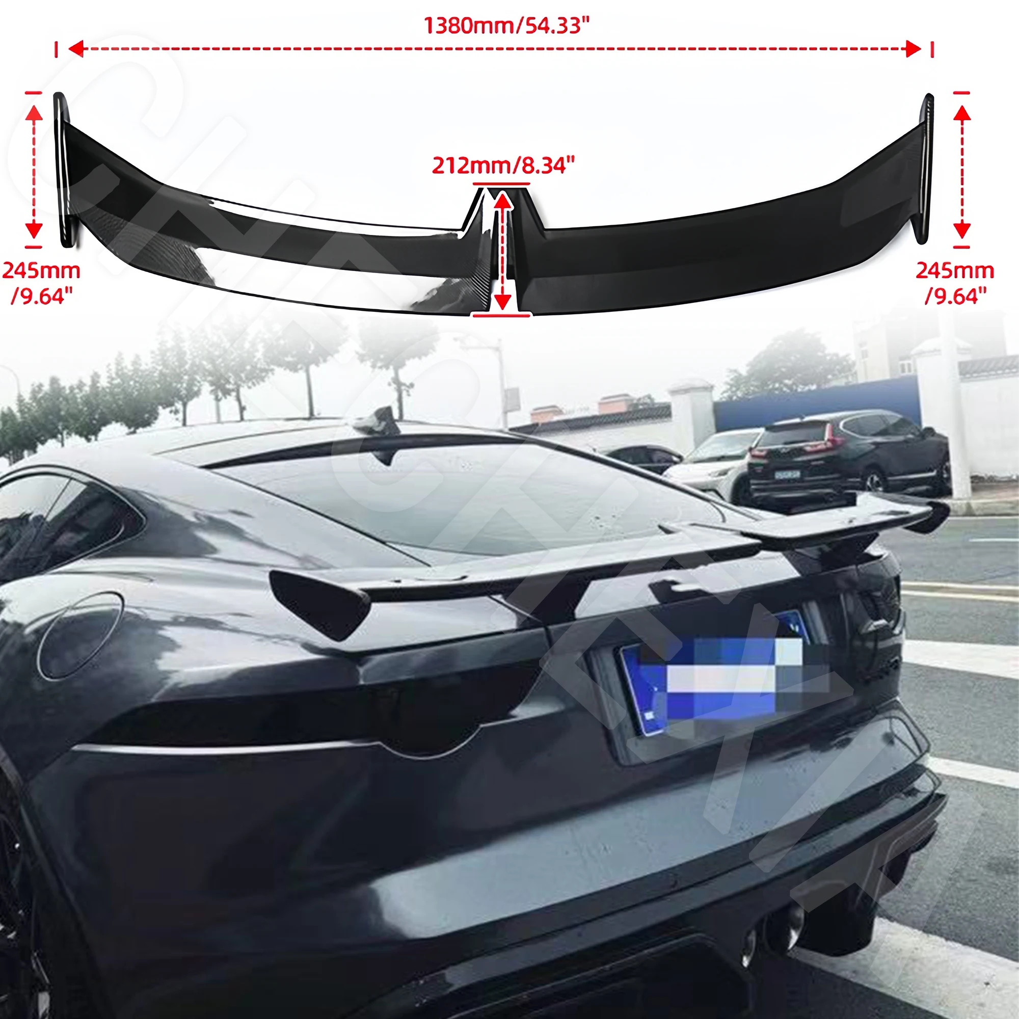 

For Jaguar F-TYPE Spoiler 2014-2018 Car Rear Trunk Lip Wing ABS High-Quality Carbon Fiber Appearance Rear Trunk Spoiler Wing