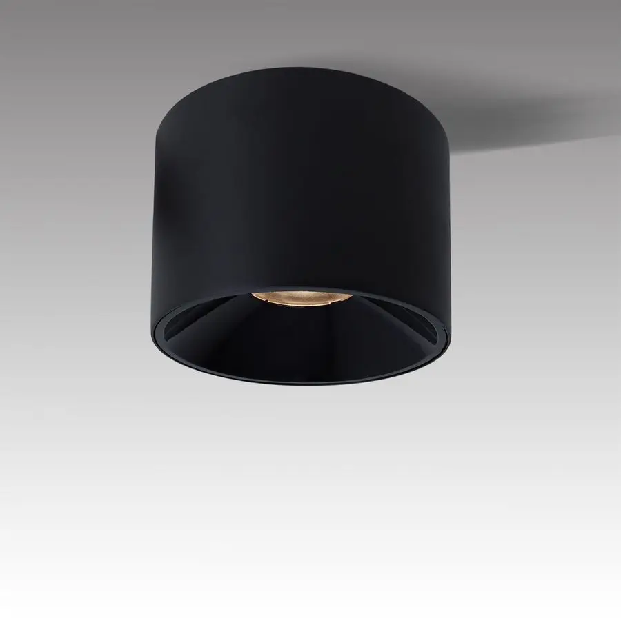 

Светодиодный диммируемый потолочный светильник-спот из матового черного алюминия, цилиндрический, 4.72 дюйма, для помещений, современный минималистичный, направленный, встраиваемый потолочный светильник F