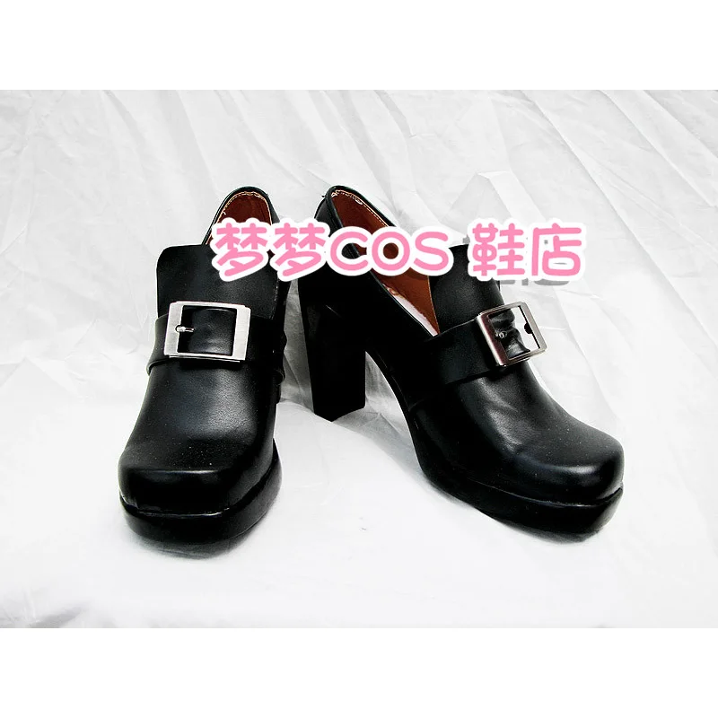 Anime Black Butler Ciel Phantomhive Cosplay Shoes Black Short PU Leather Flat Sole Boots For Halloween Carnival