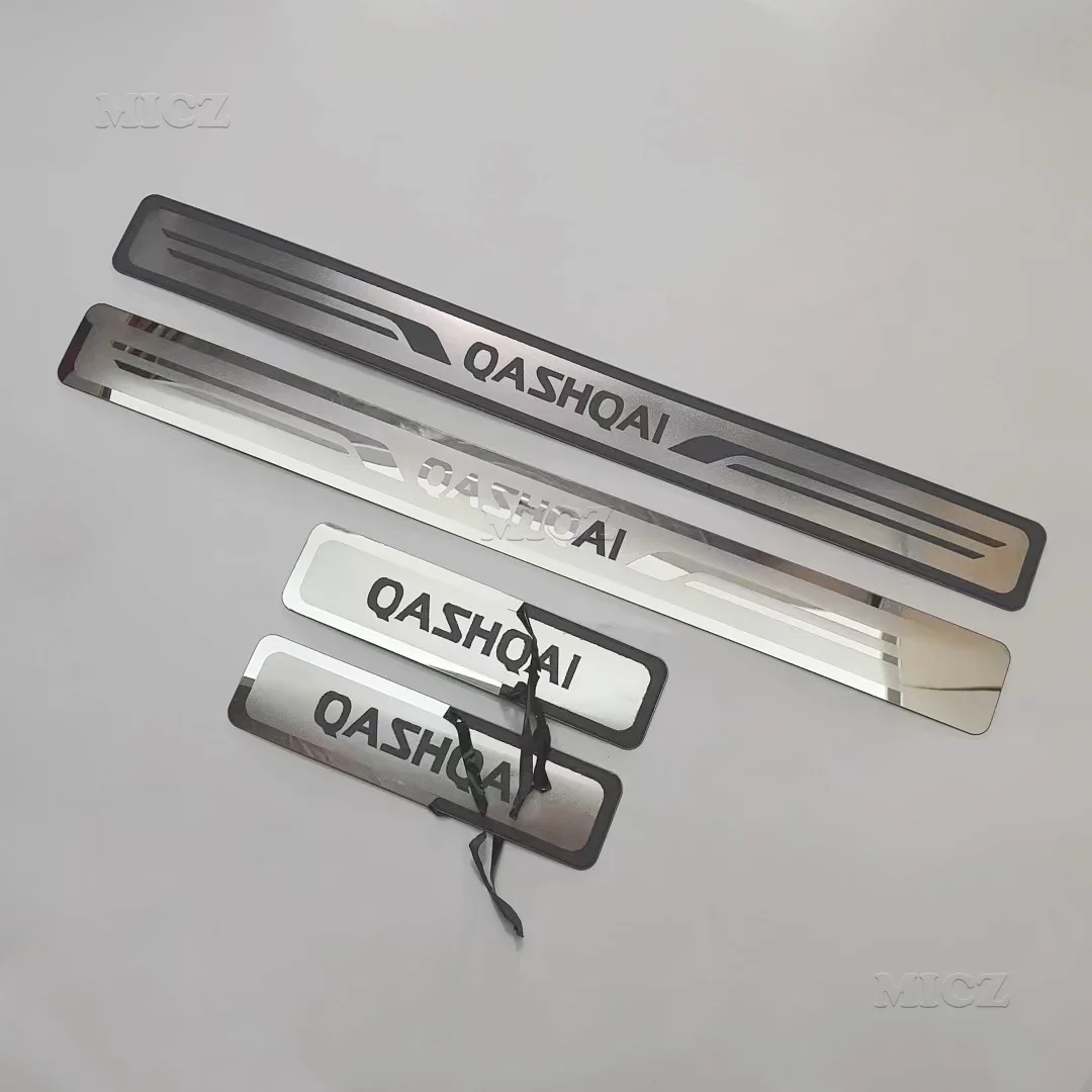 

For Nissan QASHQAI J10 J11 4pcs Car Accessorise Stainless Steel Door Sill Scuff Plate 2007-2021