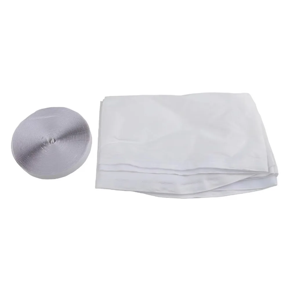 2pcs Polyester Air Conditioner Seal Zipper Closure Hook And Loop Tape AC Window Seal Waterproof White Window Vent Seal